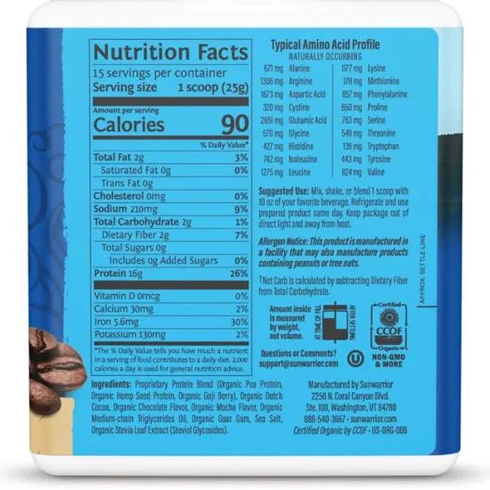 SunWarrior Protein Warrior Blend Mocha 375g