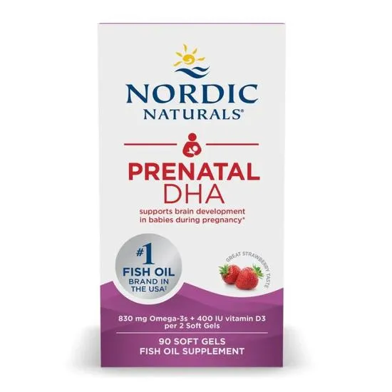 Nordic Naturals Prenatal DHA 830mg Omega-3 + 400iu D3 Strawberry Softgels 90 Softgels
