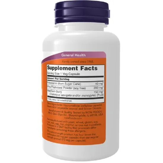 NOW Foods Policosanol 40mg Extra Strength Capsules 90 Capsules