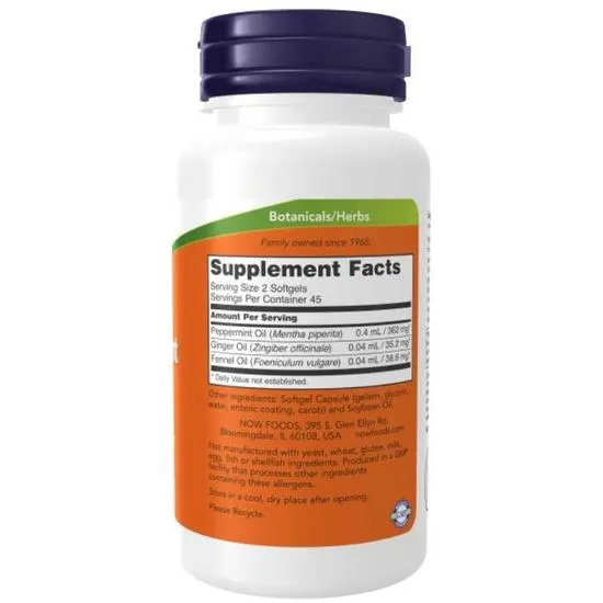 NOW Foods Peppermint Gels Softgels 90 Softgels
