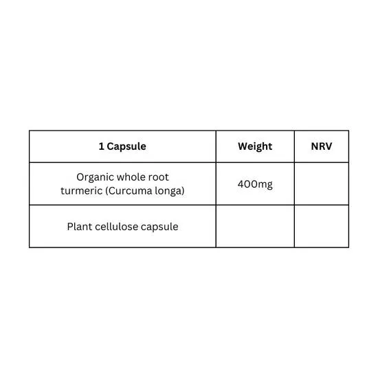 Viridian Organic Turmeric 400mg 30 Veg Caps