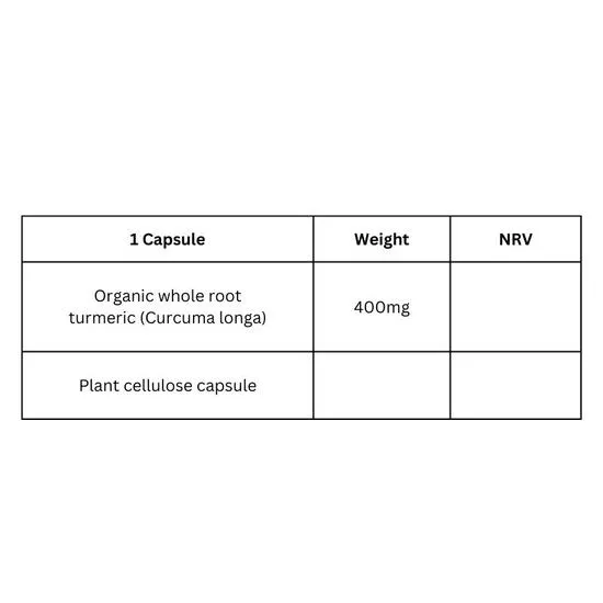 Viridian Organic Turmeric 400mg 30 Veg Caps