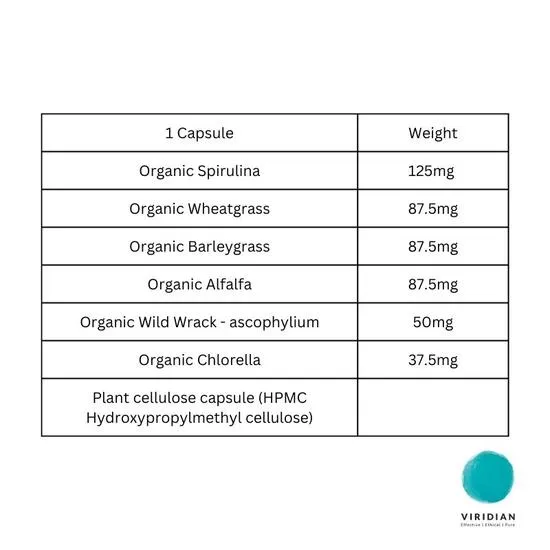 Viridian Organic Super Greens Capsules 90 Capsules