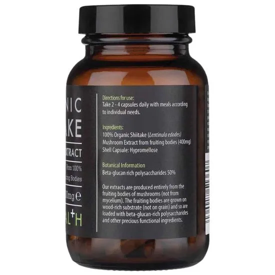 KIKI Health Organic Shiitake Mushroom Extract Vegicaps 60 Vegicaps