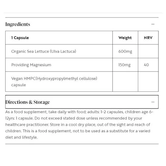Viridian Organic Magnesium Capsules 30 Capsules