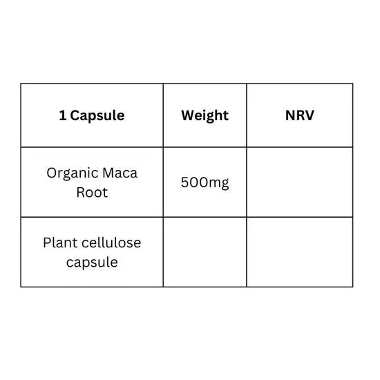 Viridian Organic Maca Root Veg Capsules 60 Capsules