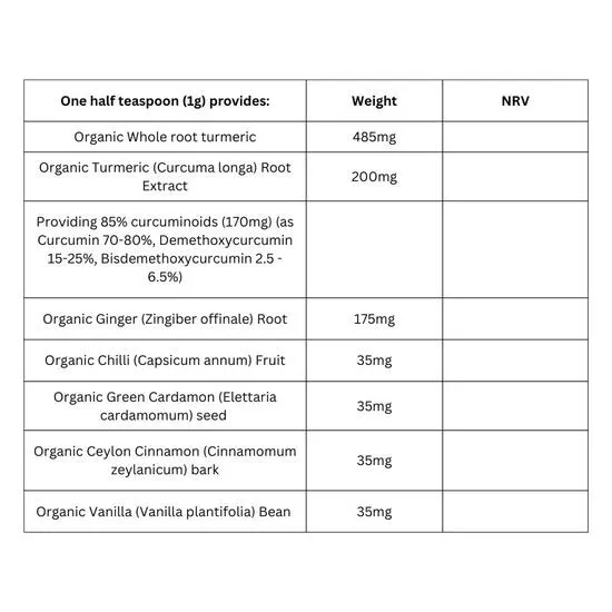 Viridian Organic Curcumin Latte Powder 30g