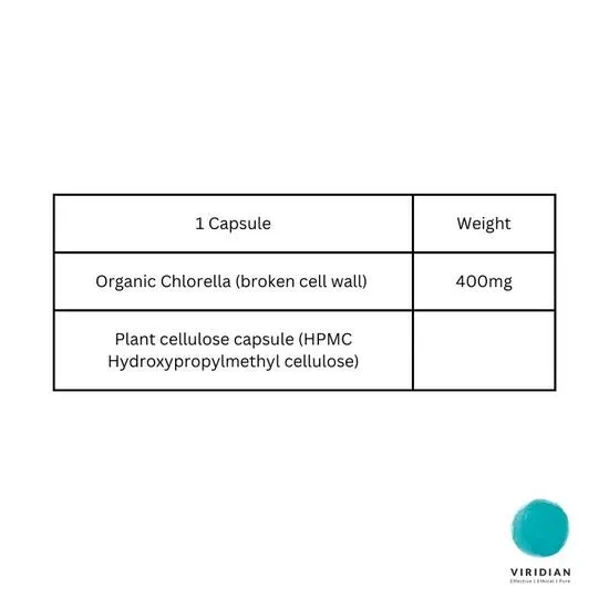 Viridian Organic Chlorella 400mg Veg Capsules 90 Capsules