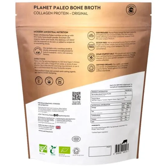 Planet Paleo Organic Bone Broth Collagen Protein Original 225g