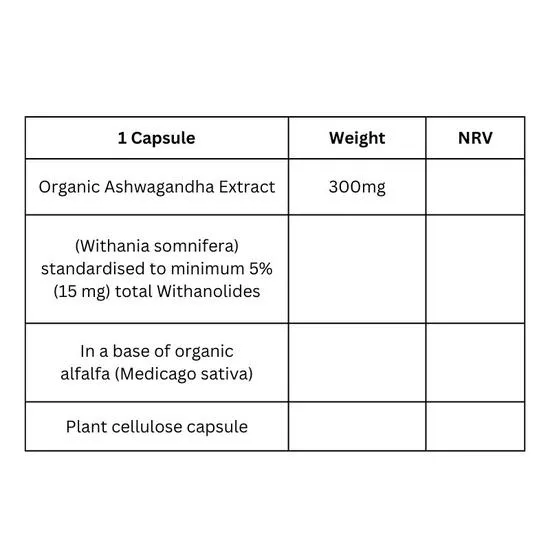 Viridian Organic Ashwagandha Extract Veg Capsules 60 Capsules