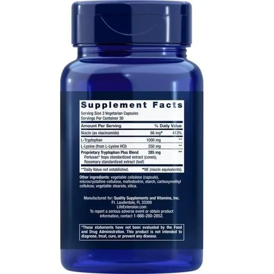 Life Extension Optimised Tryptophan Plus Vegicaps 90 Vegicaps