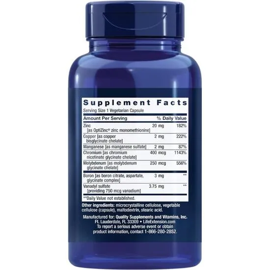 Life Extension Only Trace Minerals Vegicaps 90 Vegicaps