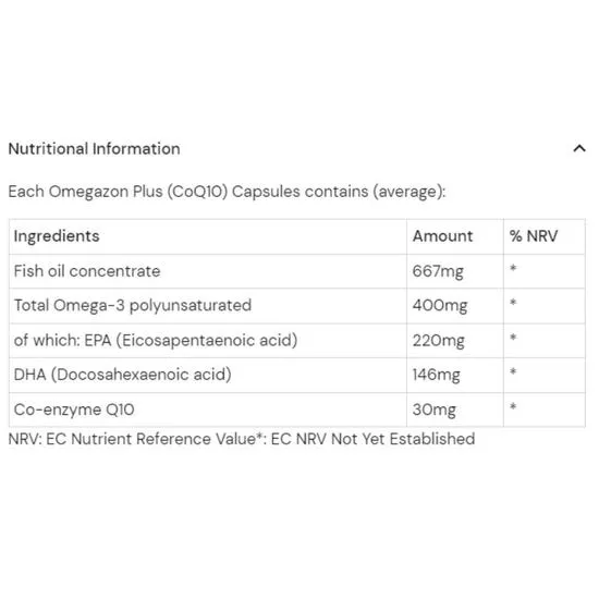Health Aid Omegazon Plus Co-Q10 Capsules 30 Capsules