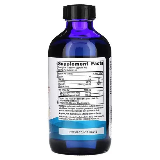 Nordic Naturals Omega-3d 1560mg Lemon 237ml