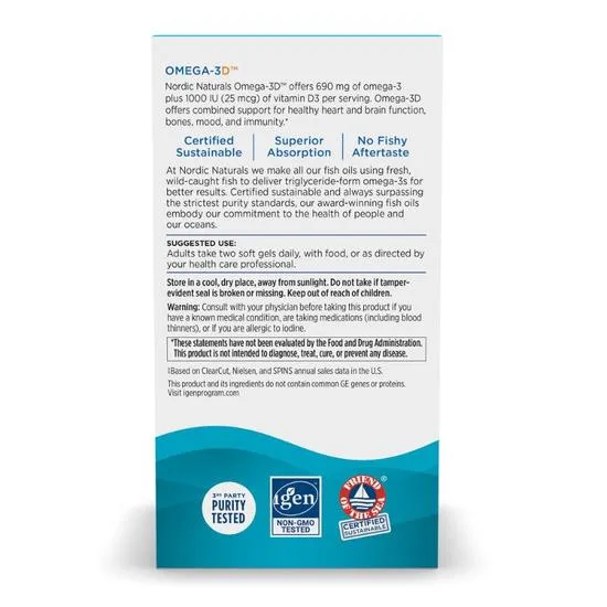 Nordic Naturals Omega-3d 690mg Lemon Softgels 60 Softgels