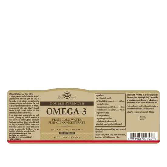 Solgar Omega-3 Double Strength Softgels 30 Softgels
