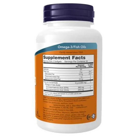 NOW Foods Omega-3 Molecularly Distilled Softgels 30 Softgels