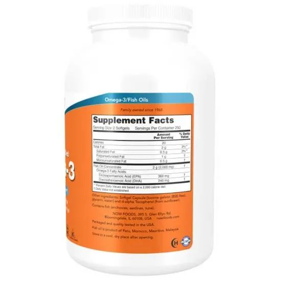 NOW Foods Omega-3 Molecularly Distilled Softgels 30 Softgels