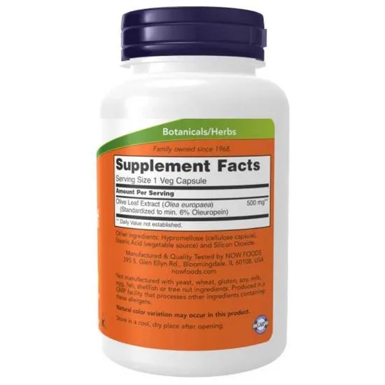 NOW Foods Olive Leaf Extract 500mg Capsules 60 Capsules