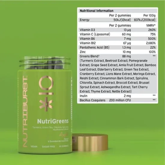 Nutriburst Nutri Greens Gummies 60 Gummies