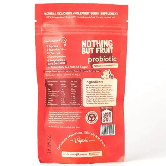 Vegums Nudums Probiotic Gummies 30 Gummies