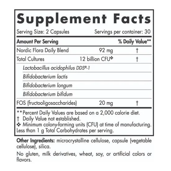 Nordic Naturals Nordic Flora Probiotic Daily Capsules 60 Capsules