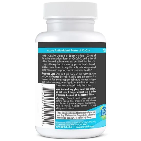Nordic Naturals Nordic CoQ10 Ubiquinol Sport 100mg Softgels 60 Softgels
