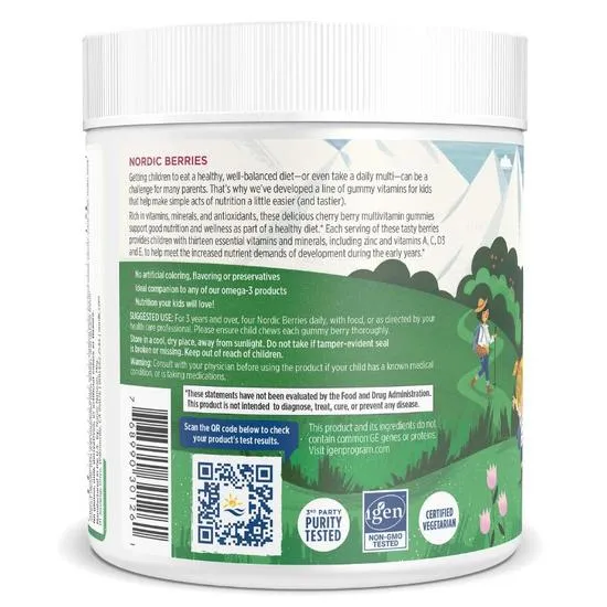 Nordic Naturals Nordic Berries Multivitamin Cherry Berry Gummies 120 Gummies