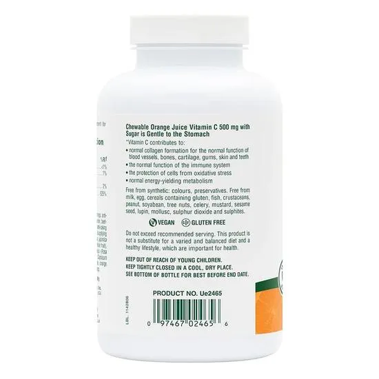 Nature's Plus Orange Juice C 500mg Chewable Tablets 90 Tablets