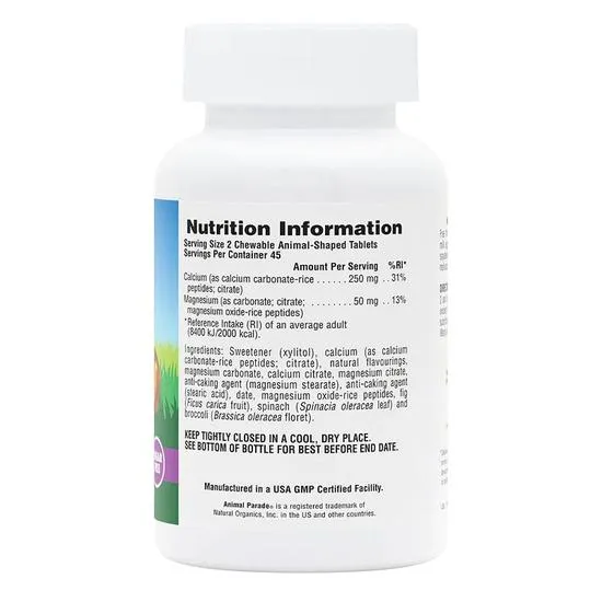 Nature's Plus Animal Parade Sugar Free Calcium Chewables 90 Chewables