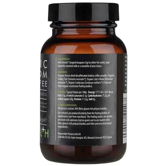 KIKI Health Mushroom Extract Decaffeinated Coffee Powder 75g