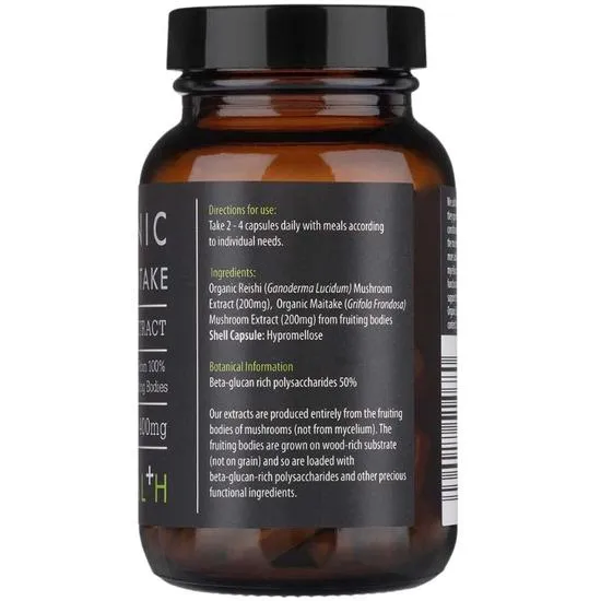 KIKI Health Mushroom Extract Maitake & Reishi Blend Capsules 60 Capsules