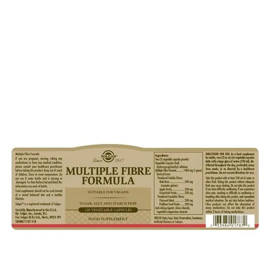 Solgar Multiple Fibre Formula Vegicaps 120 Vegicaps