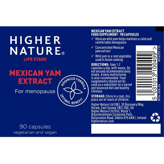 Higher Nature Mexican Yam Concentrated Extract Veg Capsules 90 Capsules