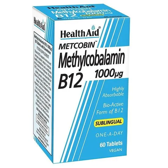 Health Aid Methylcobalamin Metcobin 1000mcg 60 Tablets