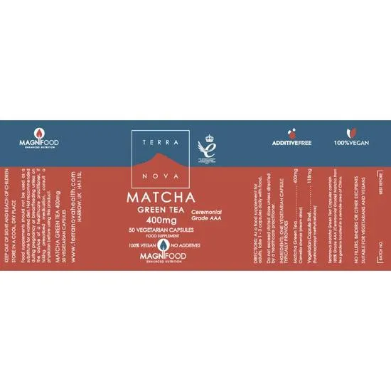Terranova Matcha Green Tea 400mg 50 Vegicaps