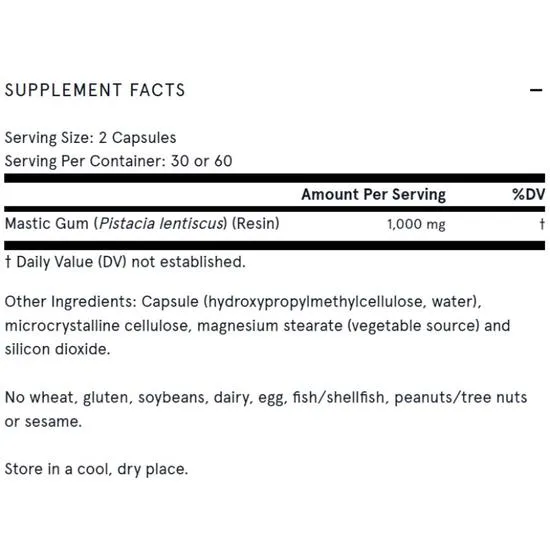 Jarrow Formulas Mastic Gum Tablets 60 Tablets