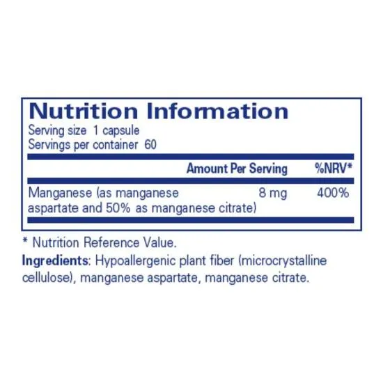 Pure Encapsulations Manganese Capsules 60 Capsules