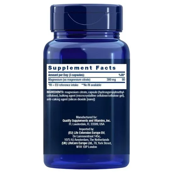 Life Extension Magnesium Citrate 160mg Vegicaps 100 Vegicaps