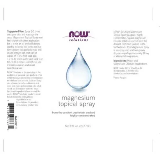 NOW Foods Magnesium Topical Spray 237ml