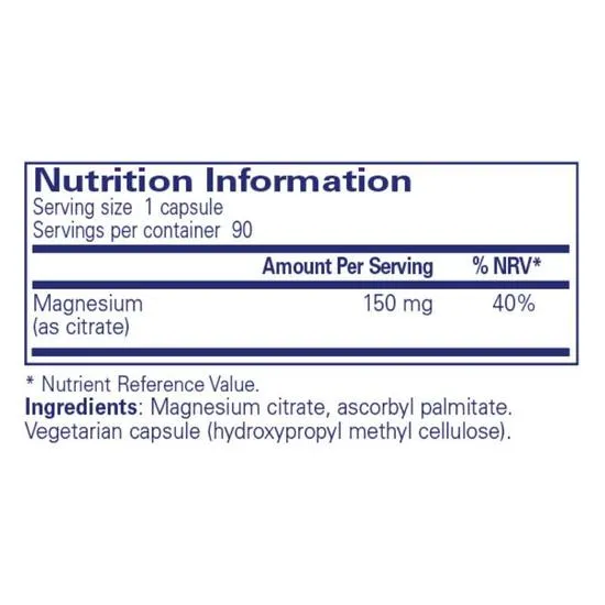 Pure Encapsulations Magnesium Citrate Capsules 90 Capsules