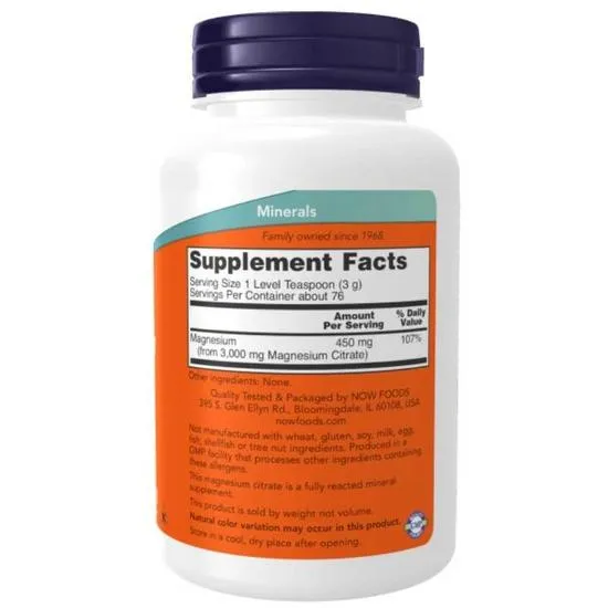 NOW Foods Magnesium Citrate Pure Powder 227g