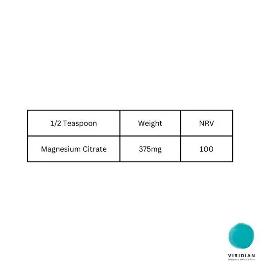 Viridian Magnesium Citrate Powder 150g