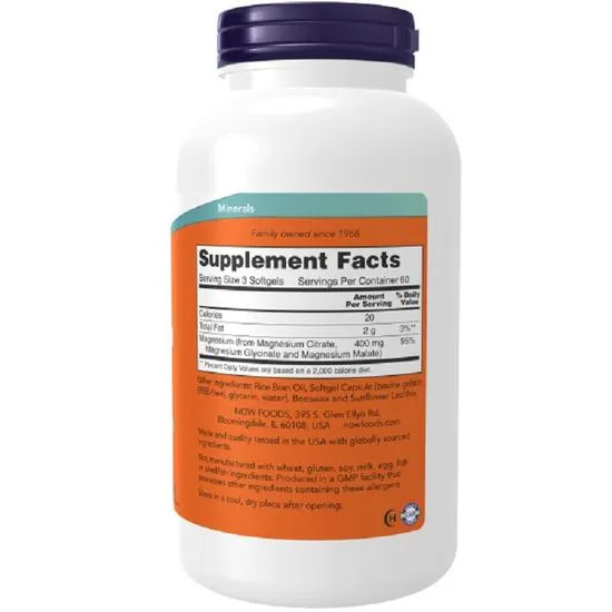 NOW Foods Magnesium Citrate Softgels 90 Softgels