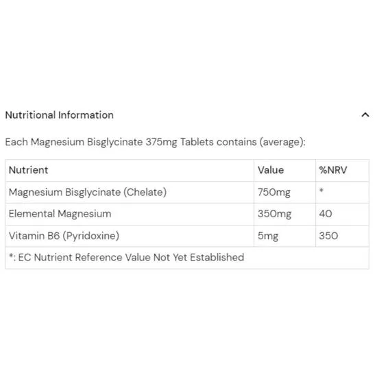 Health Aid Magnesium Bisglycinate 375mg Tablets 60 Tablets