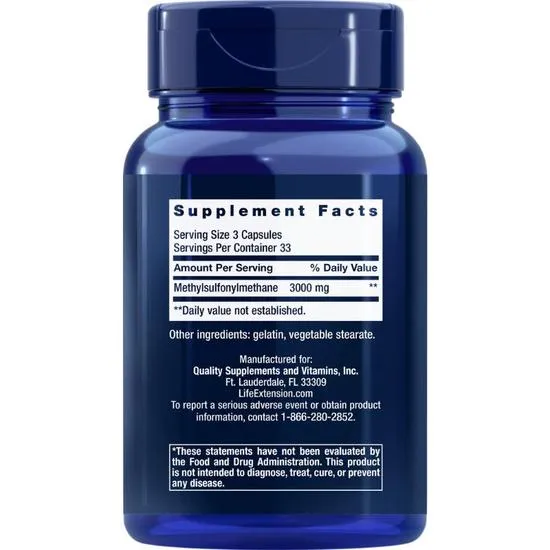 Life Extension MSM 1000mg Capsules 100 Capsules