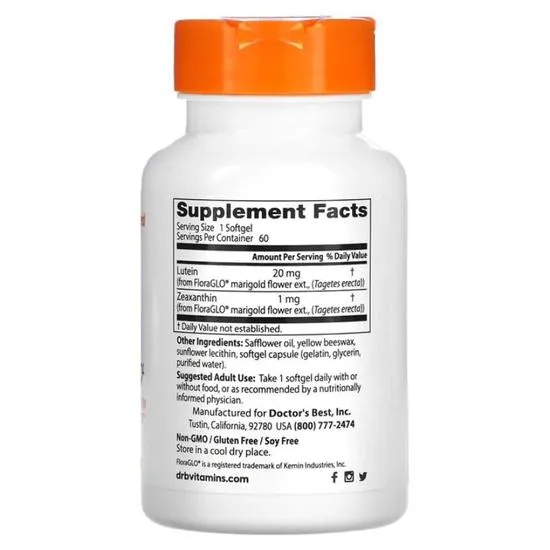 Doctor's Best Lutein With FloraGLO 20mg Softgels 60 Softgels