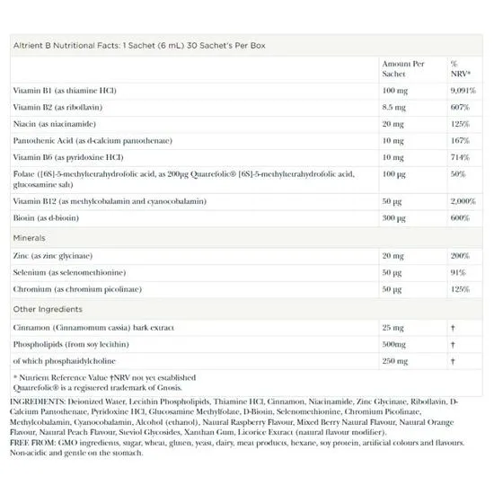 Altrient Liposomal B & Trace Mineral Complex Sachets 1 Sachet