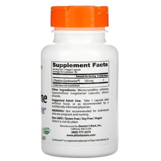 Doctor's Best L-Theanine With Suntheanine 150mg Vegicaps 90 Vegicaps