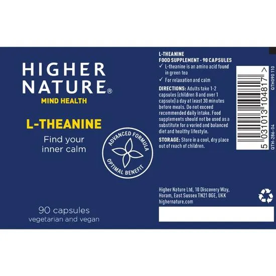Higher Nature L-Theanine Vegan Capsules 90 Capsules